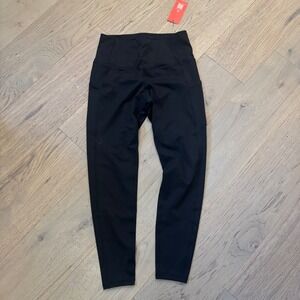 NWT The Gym People Womens High Waist Athletic Leggings with Pockets Black Large